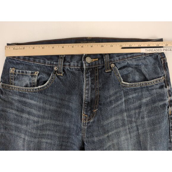 Banana Republic Factory Jeans Mens 33 x 30 Straight Leg Blue Zip Fly 5 Pocket - Picture 10 of 12